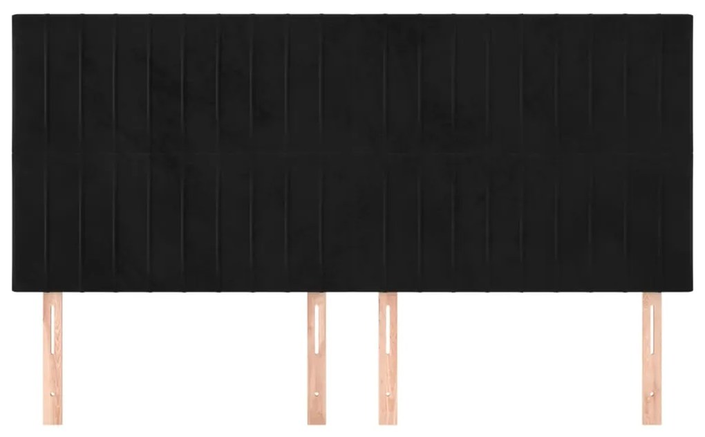vidaXL Κεφαλάρι Μαύρο Βελούδινο 180x5x118/128 εκ.