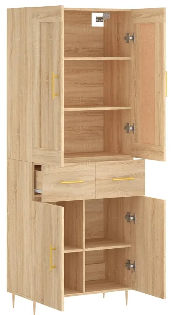 vidaXL Ντουλάπι Sonoma δρυς 69,5 x 34 x 180 εκ. από Επεξεργασμένο Ξύλο