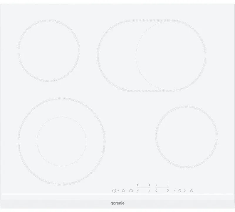 Κεραμική ενσωματωμένη εστία Gorenje ECT643WCSC, 7000W, 4 ζώνες Highlight, 8 επίπεδα, BoilControl, StopGo, Λευκό