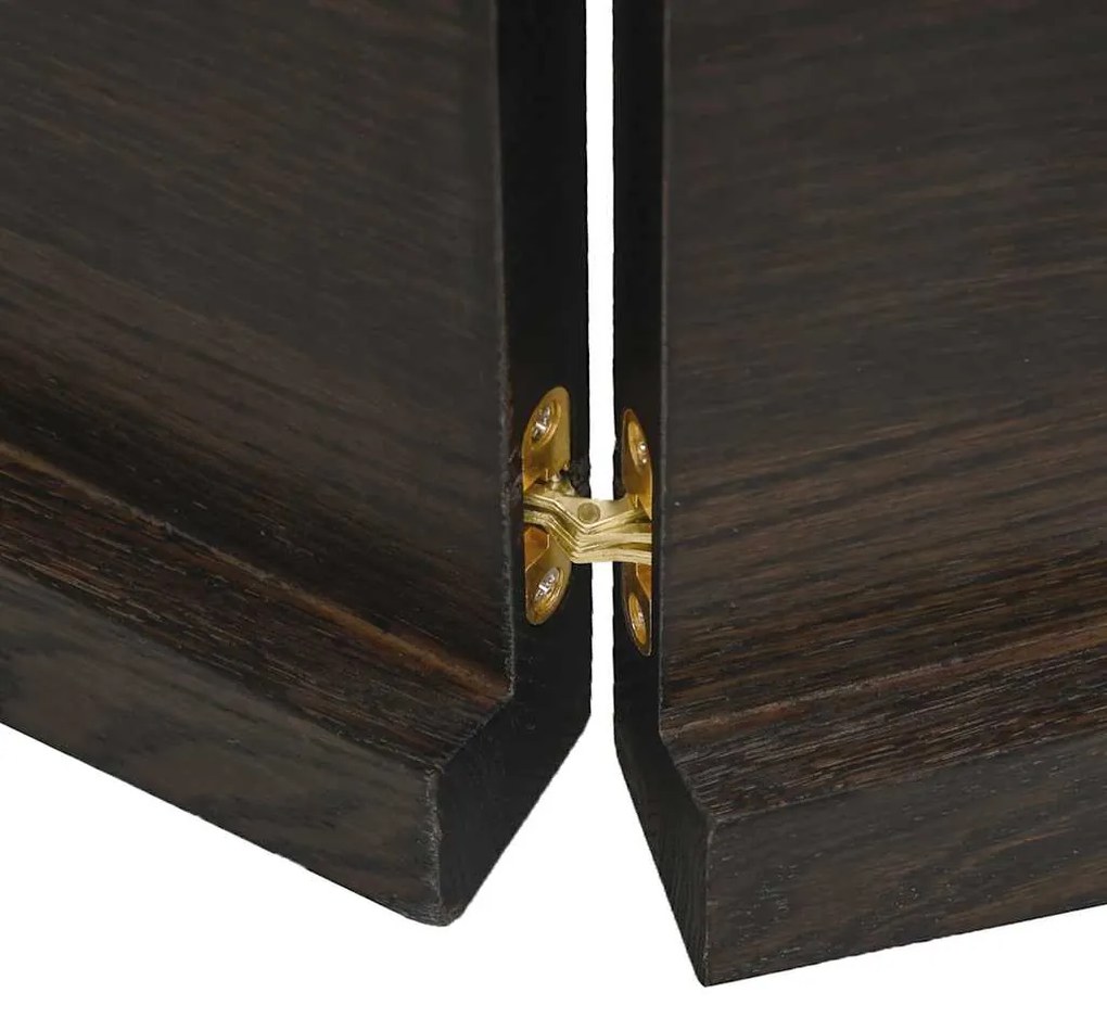 vidaXL Ράφι Τοίχου Σκούρο Καφέ 140x30x(2-4) εκ. Επεξ. Μασίφ Ξύλο Δρυός