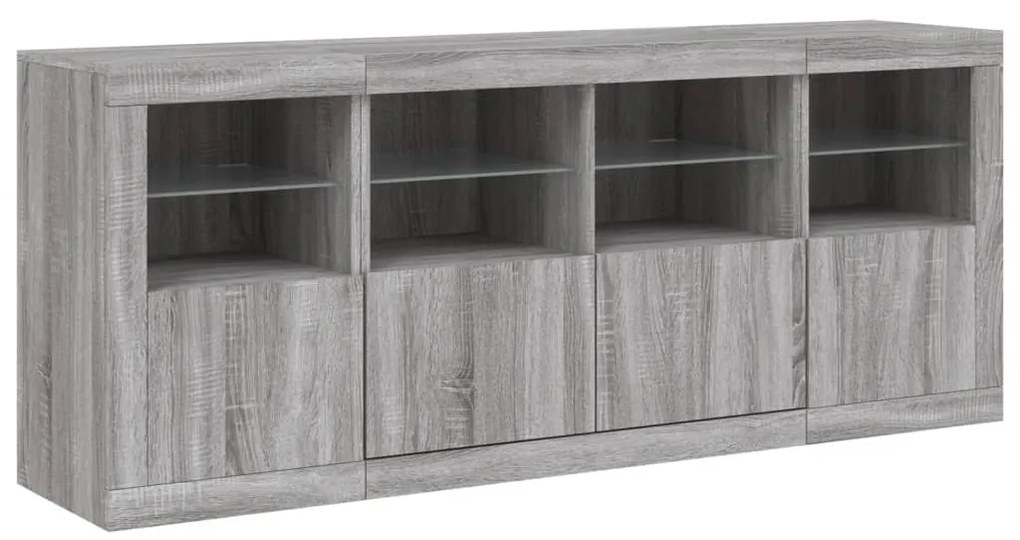 vidaXL Μπουφές με LED Γκρι Sonoma 163 x 37 x 67 εκ.