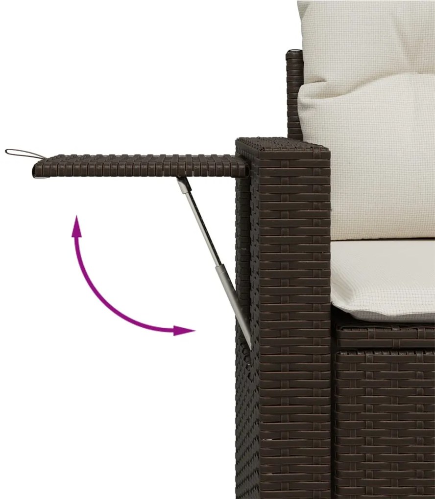 vidaXL Σαλόνι Κήπου Σετ 7 Τεμαχίων Καφέ Συνθετικό Ρατάν με Μαξιλάρια