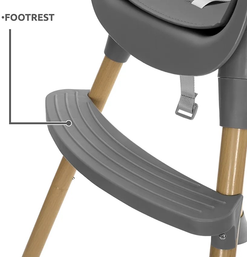 Καρεκλάκι φαγητού Vanilla 3in1 Grey Leather 10100572506 Lorelli