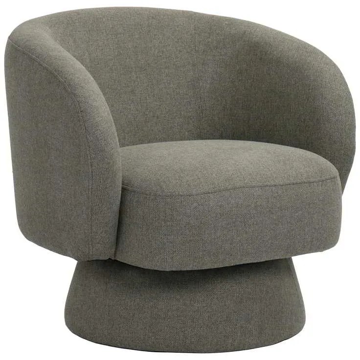 Πολυθρόνα περιστρεφόμενη Kreslo pakoworld ύφασμα σε χακί απόχρωση 78x81x77εκ