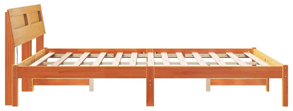 vidaXL Σκελετός Κρεβατιού Καφέ κεριού 140 x 200 cm Μασίφ ξύλο πεύκου