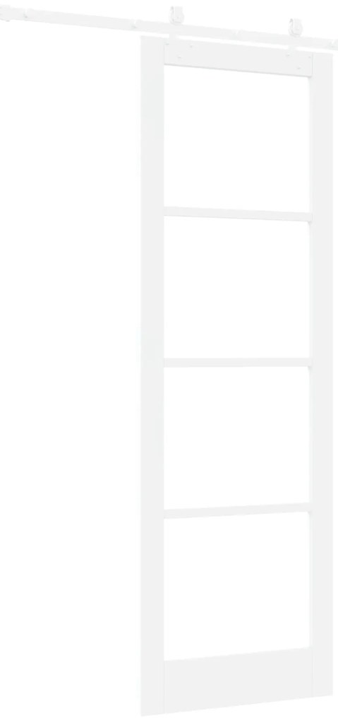 vidaXL Συρόμενη Πόρτα με Σετ Αξεσουάρ Λευκή 78x232 εκ. Μασίφ Ξύλο Πεύκου