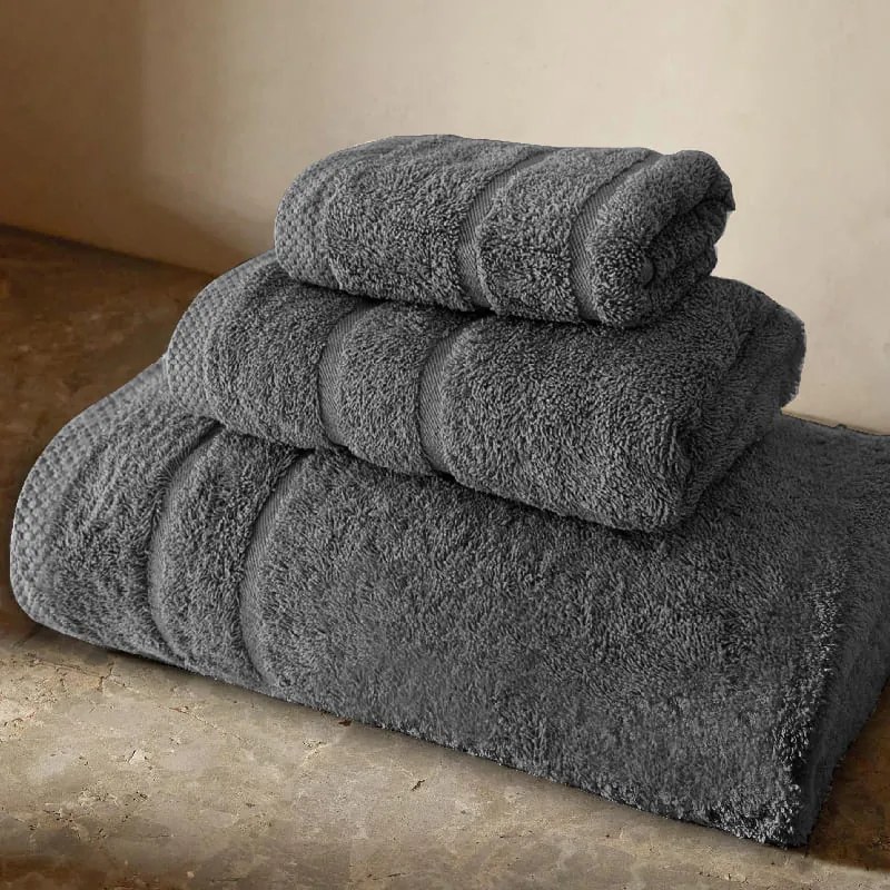Bonsai Home Σετ Πετσέτες Πενιέ 3τμχ 600gsm Royal Cosy Γκρι