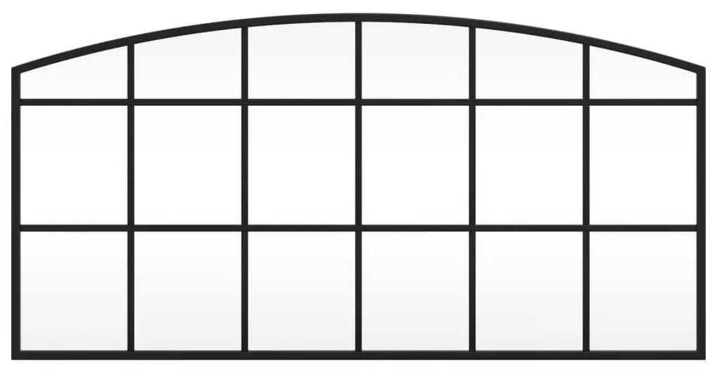 Καθρέφτης Τοίχου Αψίδα Μαύρος 80 x 40 εκ. από Σίδερο - Μαύρο