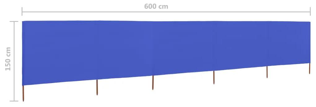 vidaXL Προστατευτικό Αέρα με 5 Πάνελ Αζούρ Μπλε 600x120 εκ. Υφασμάτινο