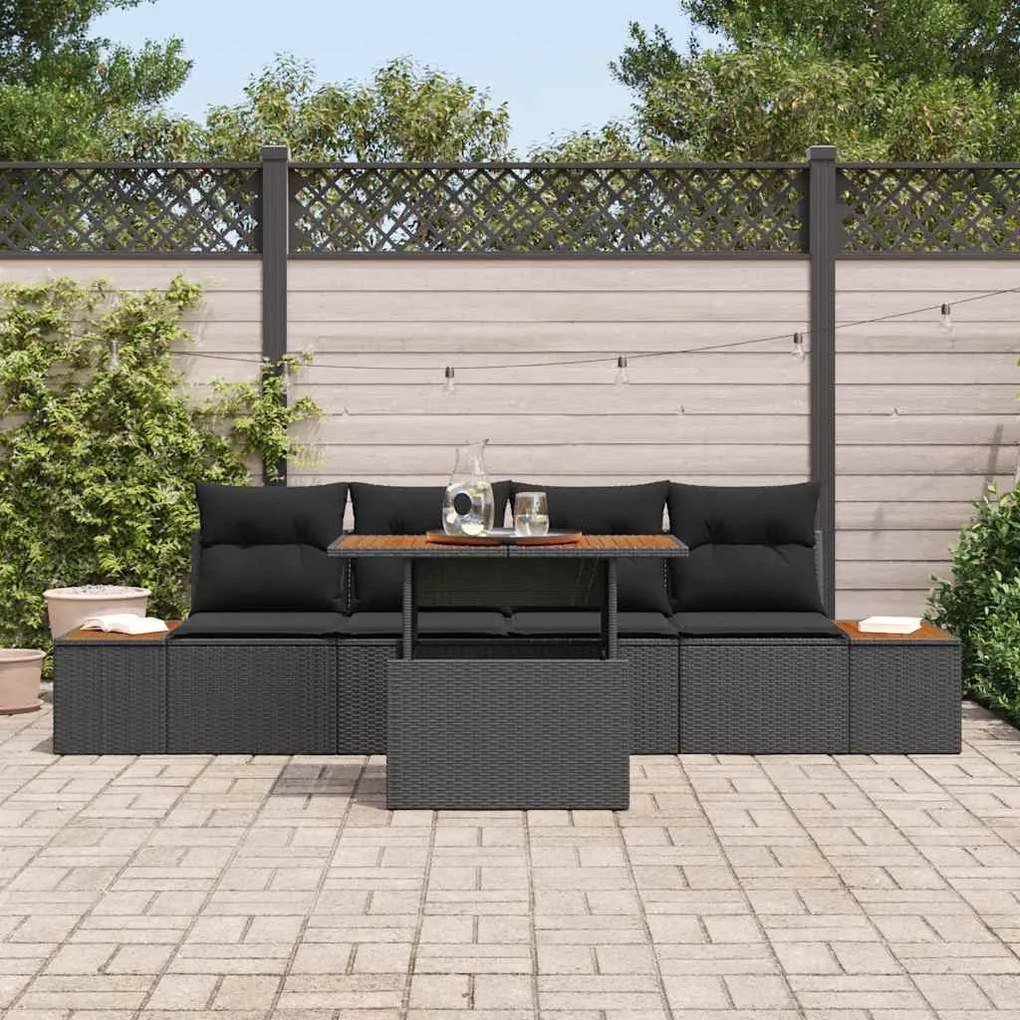 vidaXL Σέτ φαγητού για κήπο 5 pcs Μαύρο, Καφέ 100 x 55 x 73 εκ