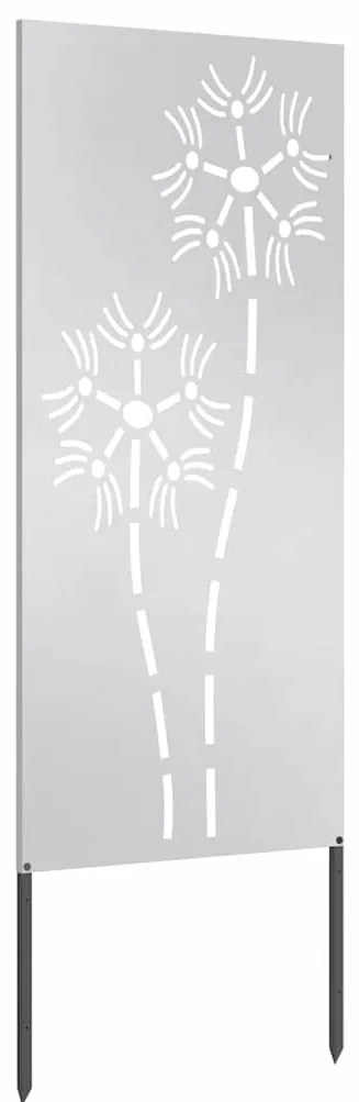 vidaXL Οθόνη Ιδιωτικότητας Κήπου Ασημί 50 x 140 εκ Ανοξείδωτο ατσάλι