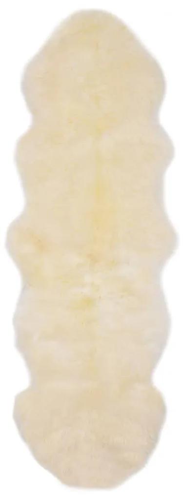 vidaXL Χαλί Λευκό 60 x 180 εκ. από Γούνα Προβάτου