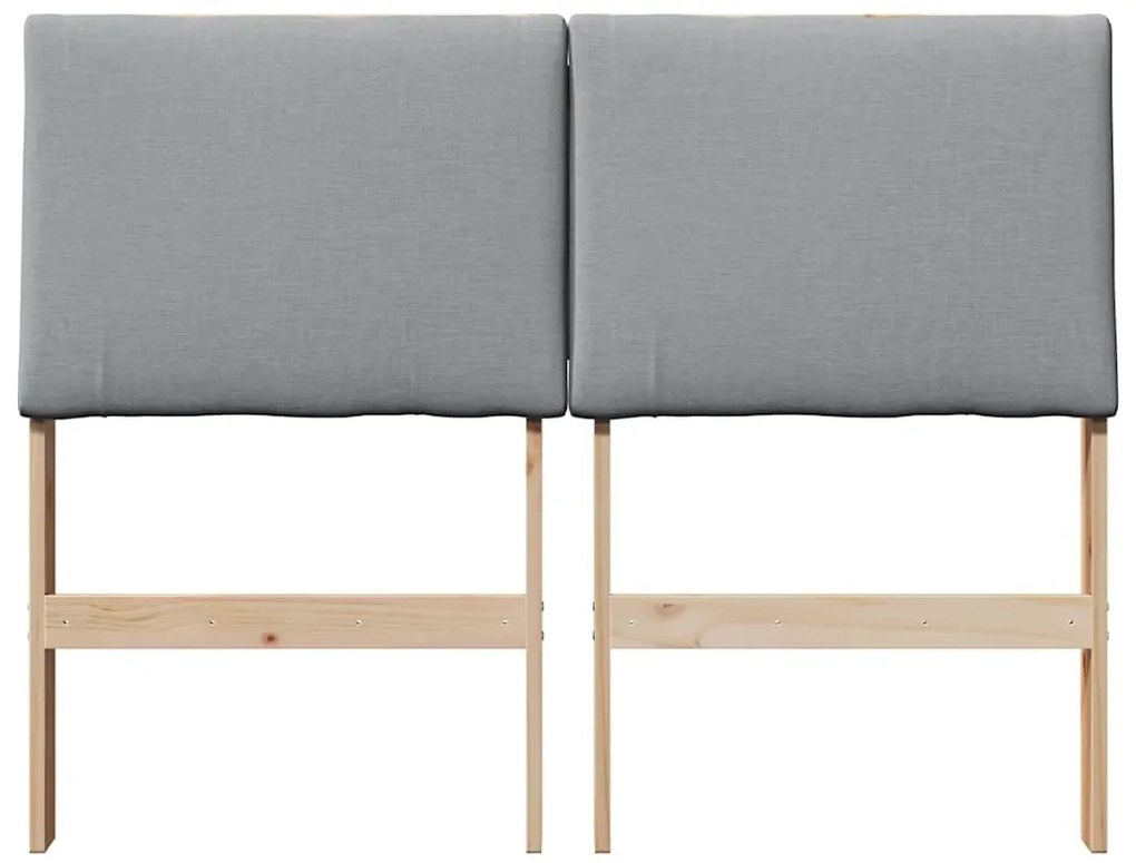 vidaXL Ταπετσαρισμένο κεφαλάρι Ανοιχτό γκρι 135 cm