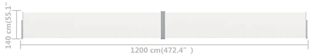 Σκίαστρο Πλαϊνό Συρόμενο Βεράντας Κρεμ 140 x 1200 εκ. - Κρεμ