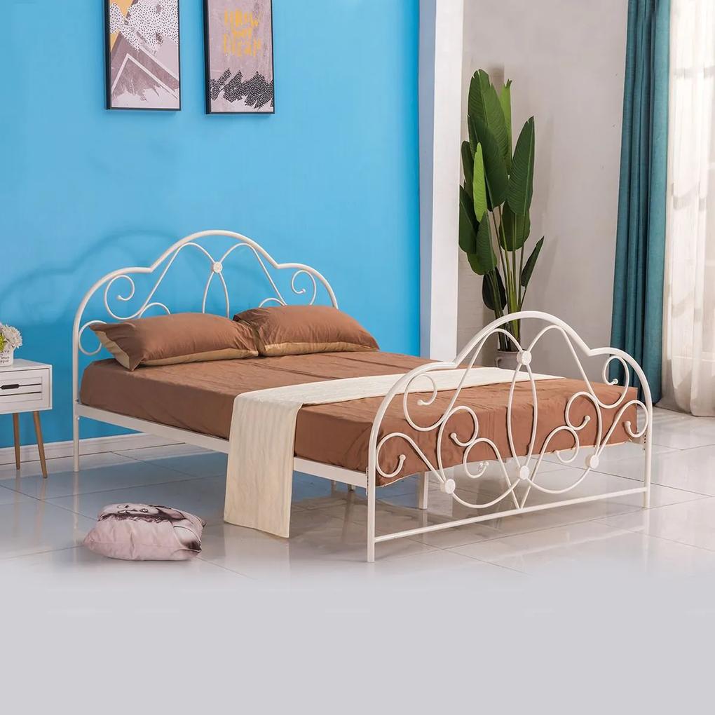 Κρεβάτι ARIEL Μεταλλικό Semy Glossy White 210x155x110cm