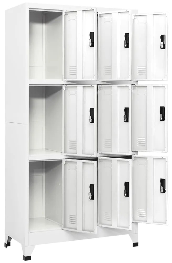vidaXL Φοριαμός Λευκός 90 x 45 x 180 εκ. Ατσάλινος