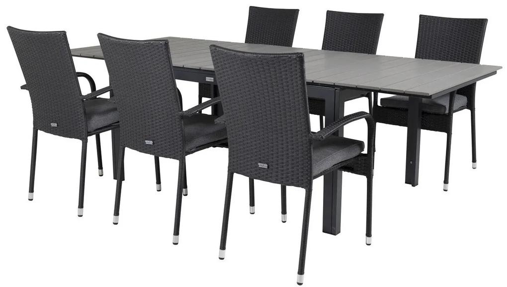 Σετ Τραπέζι και καρέκλες Dallas 2479, Polyξύλο, Πλαστικό ψάθινο, Μαξιλάρι καθίσματος: Ναι | Epipla1.gr