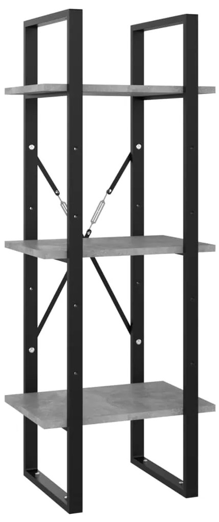 vidaXL Βιβλιοθήκη με 5 Ράφια Γκρι Σκυρ. 40 x 30 x 175 εκ. Επεξ. Ξύλο