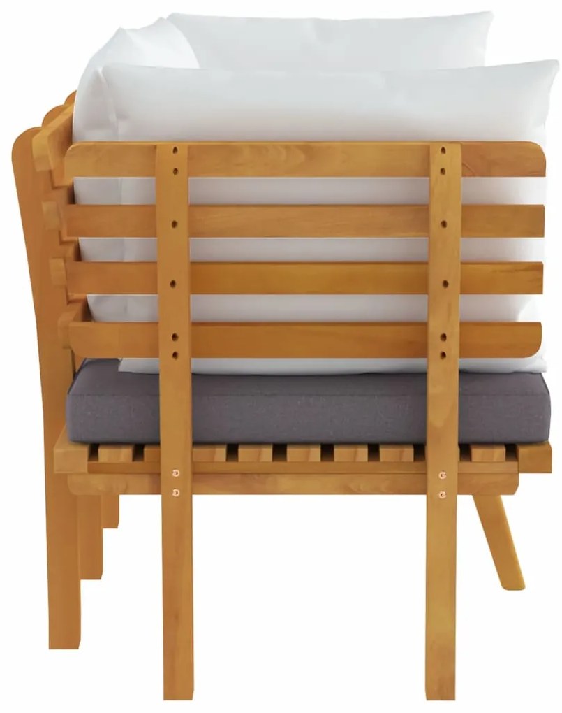 vidaXL Καναπές Κήπου Διθέσιος από Μασίφ Ξύλο Ακακίας με Μαξιλάρια