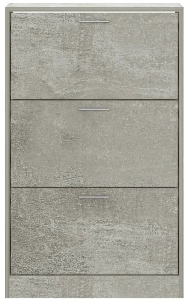 vidaXL Παπουτσοθήκη Γκρι Σκυροδέματος 63x24x103 εκ. Επεξεργασμένο Ξύλο