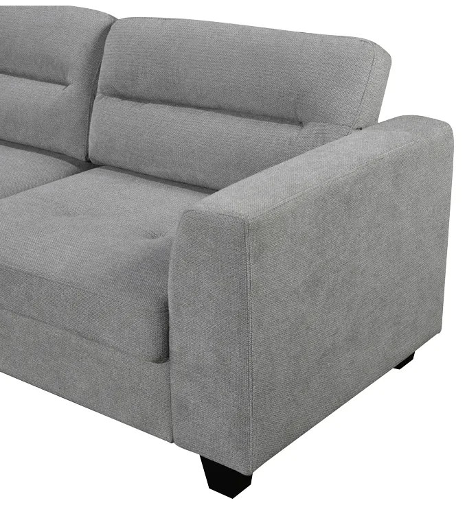 Γωνιακός καναπές δεξιά γωνία Camile pakoworld ύφασμα σε ανθρακί απόχρωση 270x174x95εκ