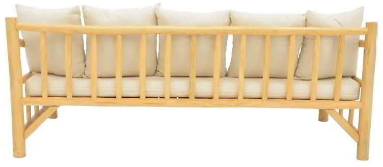 Καναπές Roziana pakoworld φυσικό teak ξύλο 210x100x80εκ