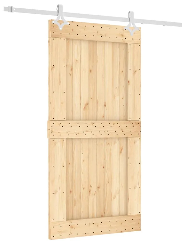 vidaXL Συρόμενη Μεσόπορτα με Μηχανισμό 100 x 210 εκ. Μασίφ Ξύλο Πεύκου