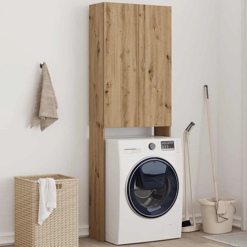 vidaXL Ντουλάπι Πλυντηρίου τεχνίτης Δρυς 64 x 25,5 x 190 εκ.
