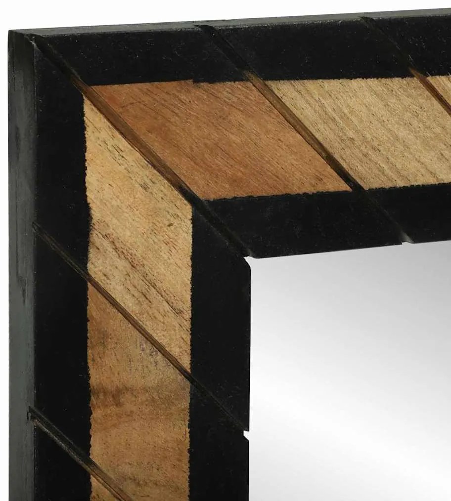 vidaXL Καθρέφτης Μαύρο και Καφέ 50 x 2 x 50 εκ. Σταθερό Ξύλο Ακακίας