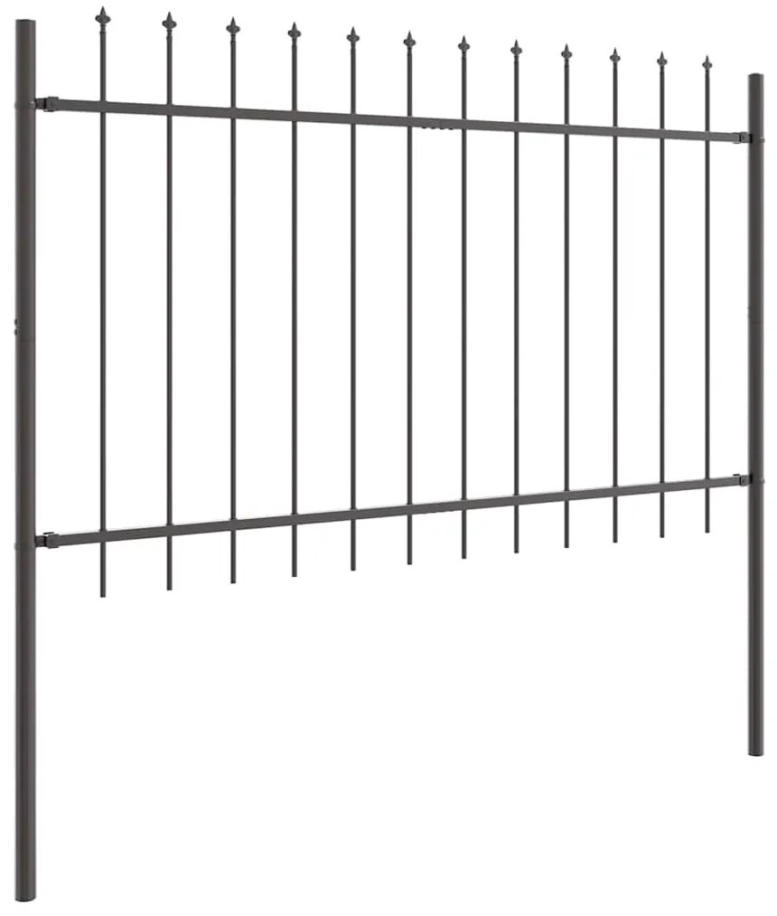 vidaXL Φράκτης Κήπου με Σκληρή Κορυφή, Γκρι, 13.6 x 1.2 μ, Φτιαγμένος από Χάλυβα