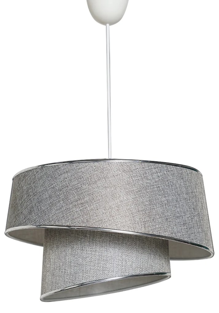 ΦΩΤΙΣΤΙΚΟ ΟΡΟΦΗΣ ΚΡΕΜΑΣΤΟ FB97356.06 ΜΕΤΑΛΛΟ ΚΑΙ ΥΦΑΣΜΑ ΓΚΡΙ ΑΣΗΜΙ Φ32x70Υ εκ. 0534384