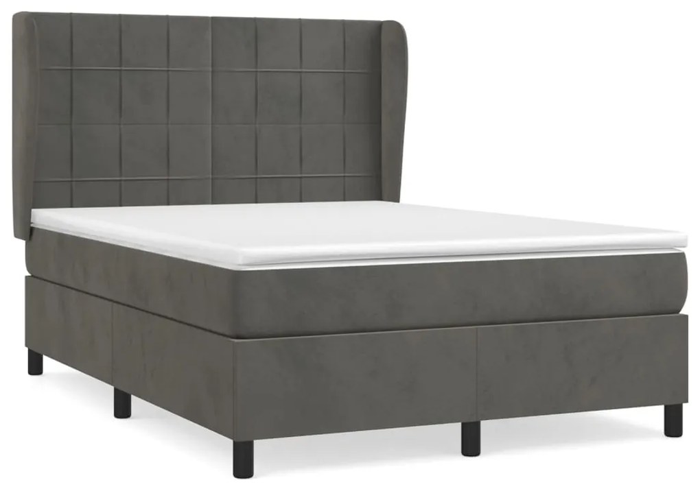 ΚΡΕΒΑΤΙ BOXSPRING ΜΕ ΣΤΡΩΜΑ ΣΚΟΥΡΟ ΓΚΡΙ 140X200 ΕΚ. ΒΕΛΟΥΔΙΝΟ 3129214