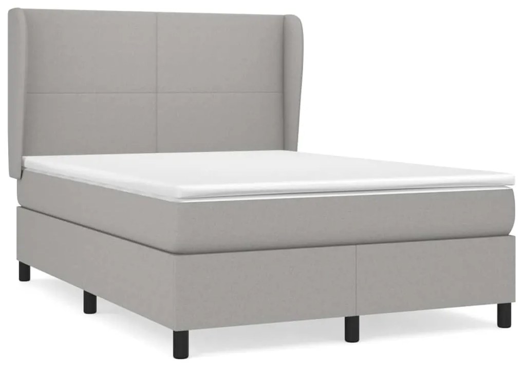 ΚΡΕΒΑΤΙ BOXSPRING ΜΕ ΣΤΡΩΜΑ ΑΝΟΙΧΤΟ ΓΚΡΙ 140X190 ΕΚ. ΥΦΑΣΜΑΤΙΝΟ 3127797