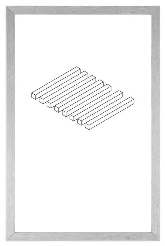 Αφίσα με παρπαστού σε απλή διακόσμηση - 30x45 silver