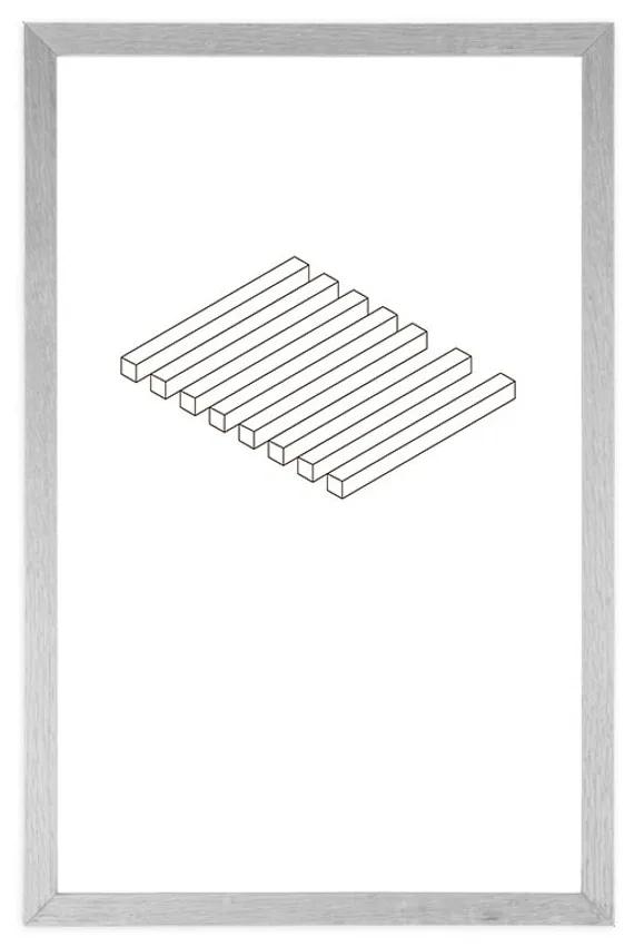 Αφίσα με παρπαστού σε απλή διακόσμηση - 40x60 silver