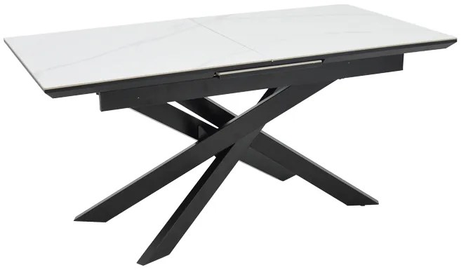 Τραπέζι Rogemi pakoworld sintered stone -γκρι mdf-μαύρο μέταλλο 160-200x90x75εκ