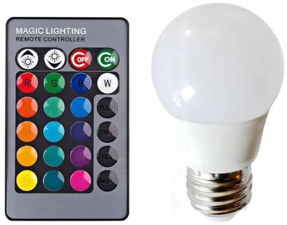 Λάμπα LED 3W με τηλεχειριστήριο και dimmer OEM