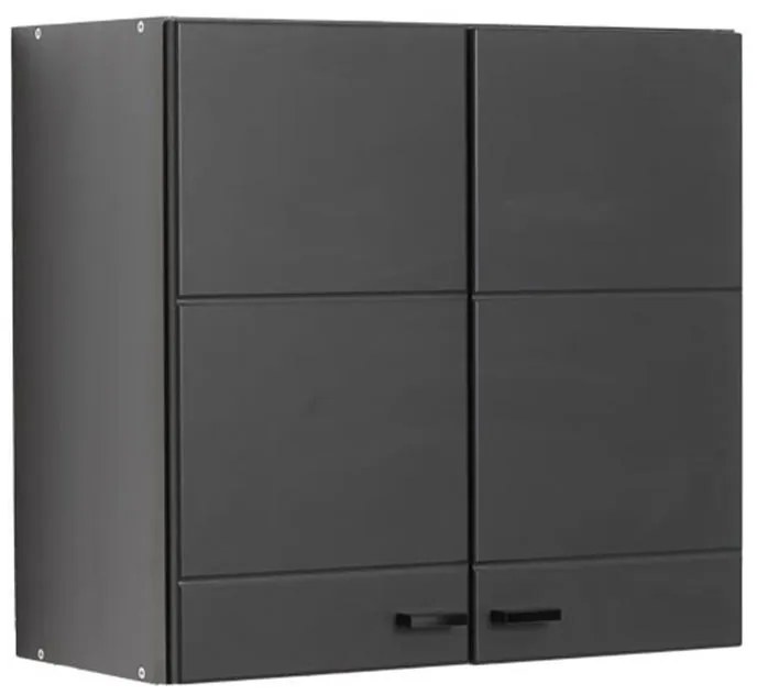 Κρεμαστό Ντουλάπι Κουζίνας Claudia 60A Γκρι Concrete - Μαύρο Ματ 60x30x57 εκ. 60x30x57 εκ.