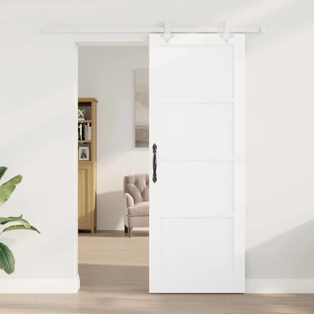 vidaXL Συρόμενη Πόρτα Χειροκίνητος Λευκό 78 x 211 εκ