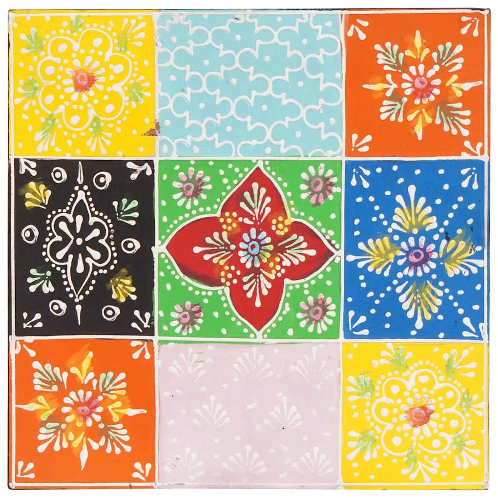 vidaXL Τετράγωνο τραπέζι 3 pcs Πολύχρωμο