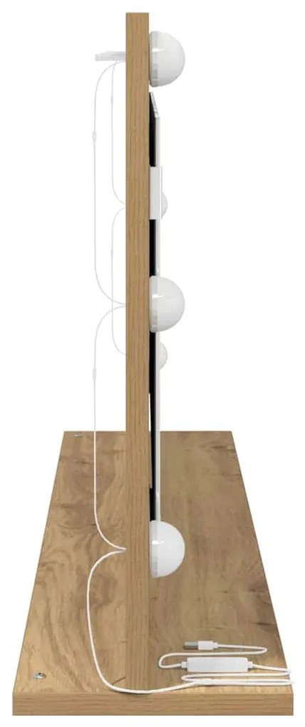 vidaXL Καθρέφτης τουαλέτας με καθρέφτη Artisan Oak 100 x 45 x 18 εκ.