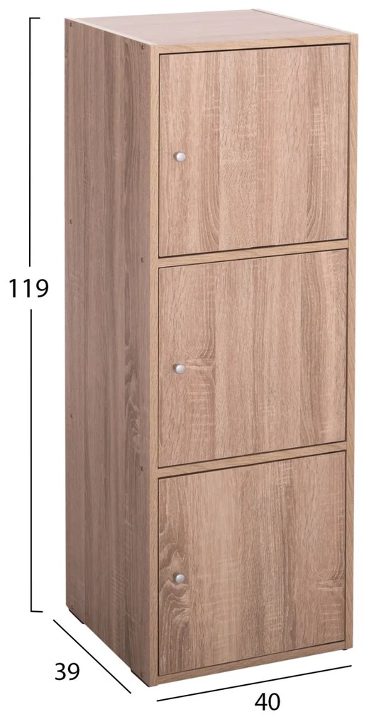 ΝΤΟΥΛΑΠΙ ΜΕ 3 ΑΠΟΘ. ΧΩΡΟΥΣ SORIANO HM9939.11 SONAMA OAK ΜΕΛΑΜΙΝΗ 40x39x119Υεκ. - 0507273 - HM9939.11