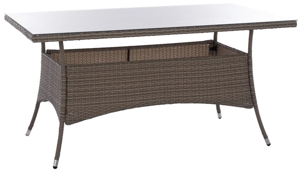 ΤΡΑΠΕΖΙ ΜΕΤΑΛΛΙΚΟ MINSK RATTAN ΓΚΡΙ HM5507.01 150x90x75Υ εκ. - 0602995 - HM5507.01