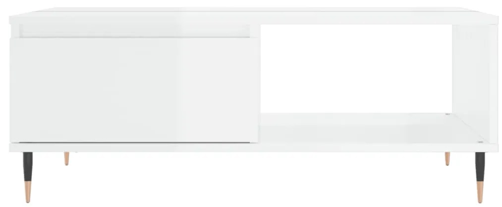 vidaXL Τραπεζάκι Σαλονιού Γυαλ. Λευκό 90x60x35 εκ. από Επεξεργ. Ξύλο