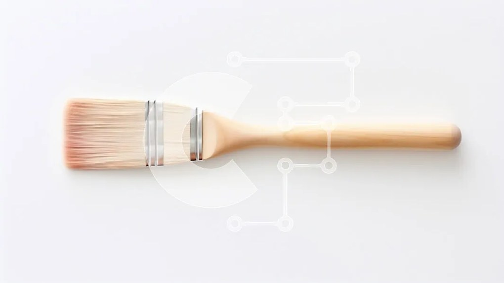 Intra Συλλεκτικό Ξύλινο Παζλ Plywood  4mm - Ξύλινο πινέλο βαφής σε κενή λευκή επιφάνεια Σε Ξύλινο Κουτί - Διαστάσεις: 10x10 cm – 25 κομμάτια
