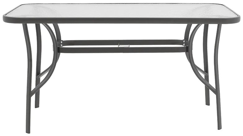 Τραπέζι Ensure  ανθρακί μέταλλο-tempered γυαλί 140x80x70εκ