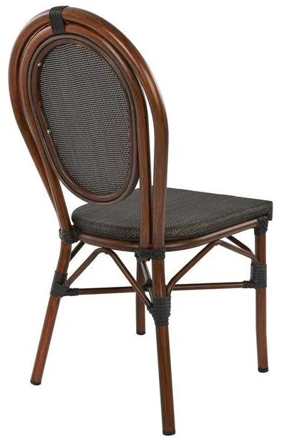 Καρέκλα KASON C5026 Αλουμινίου Bamboo Look Καφέ με Textline 40,5x56,5x89,5 εκ. 40.5x56.5x89.5 εκ.