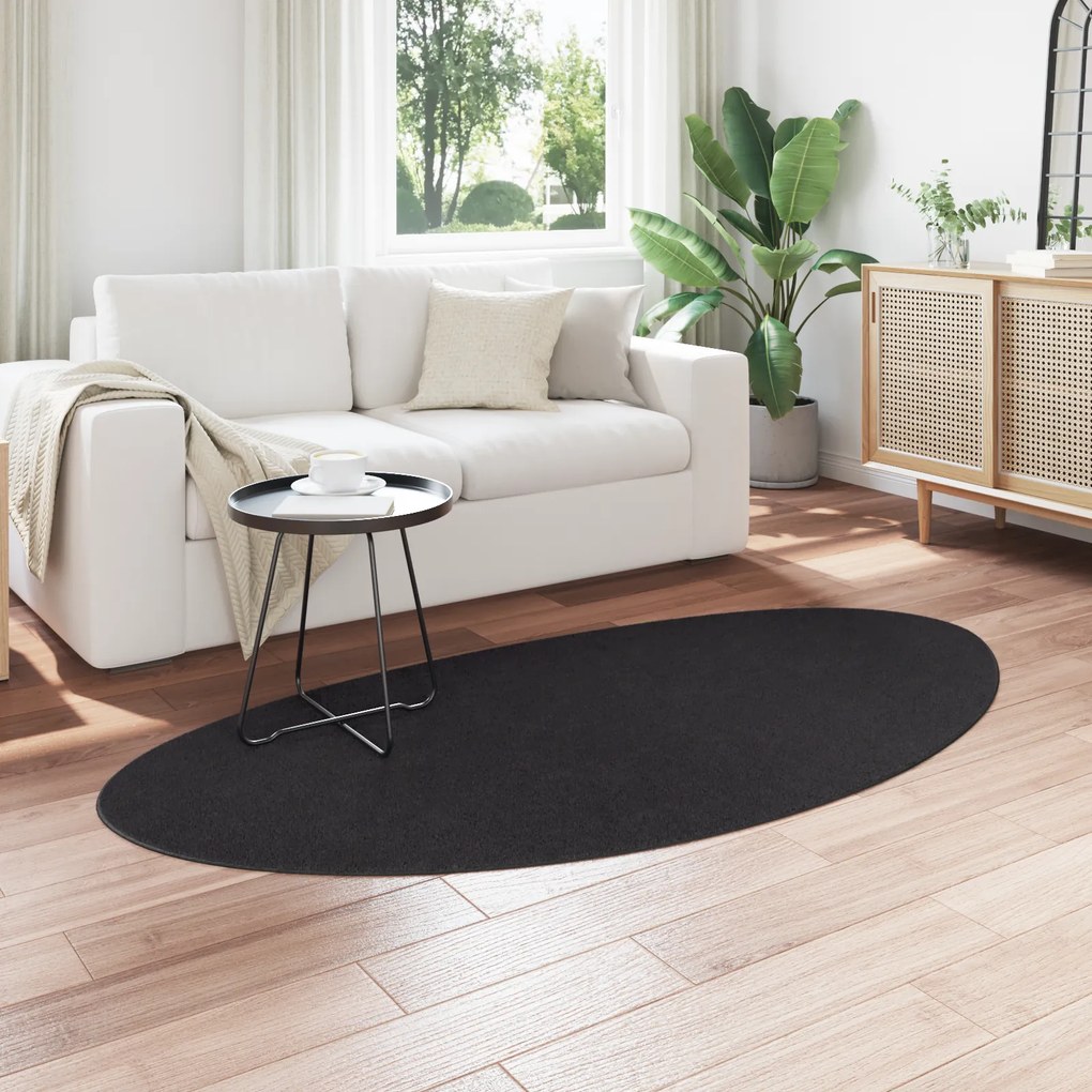 vidaXL Χαλί Μαύρο 100 x 200 cm Πολυεστέρας