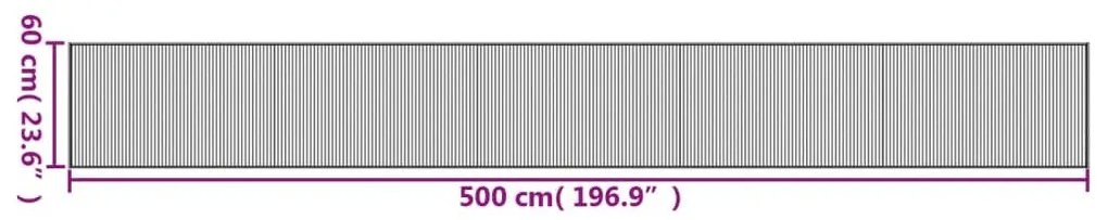 Χαλί Ορθογώνιο Μαύρο 60 x 500 εκ. Μπαμπού - Μαύρο