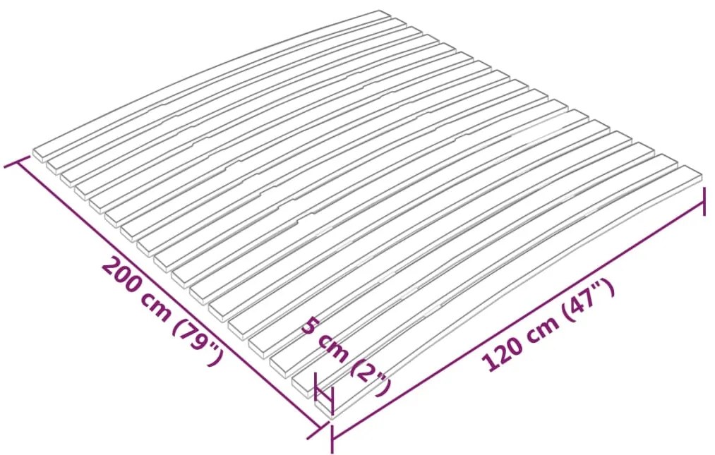 Τελάρο Κρεβατιού με 17 Σανίδες 120 x 200 εκ. - Καφέ